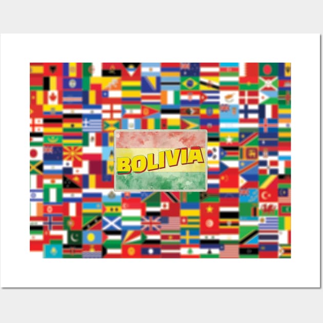 Bolivia Vintage style retro souvenir Wall Art by DesignerPropo